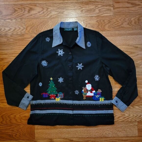 🎄 Lemon Grass Studio Button Down Christmas Blouse - Picture 11 of 11